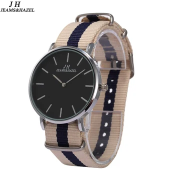 

JEAMS&HAZEL Luxury Sports Military Quartz Watch Man Analog nylon slim watch