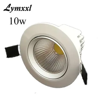 

White Shell Cob 10w Led Downlights Dimmable Led Recessed Spot light for Home Led cabinet light AC90-260V 12V CRI85 CE UL