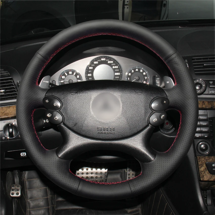MEWANT черный чехол рулевого колеса автомобиля из натуральной кожи для Mercedes Benz E-Class W211 E230 E280 E350 CLS-Class CLS350 CLS500