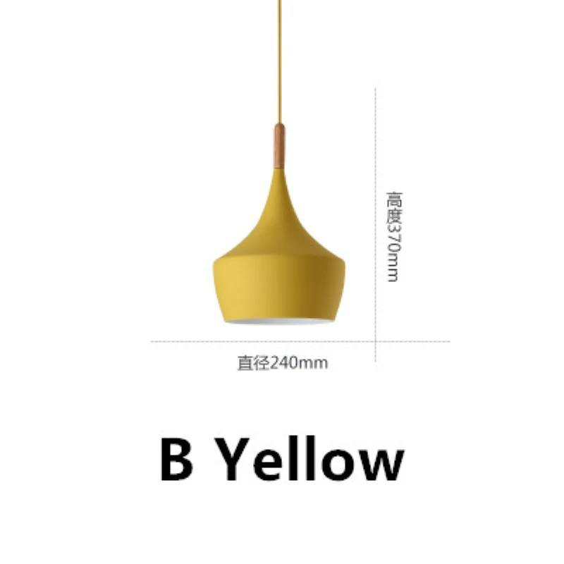 BDBQBL современный металлический светодиодный подвесной светильник синий/зеленый/розовый/желтый алюминиевый Лофт подвесной светильник для спальни ресторана E27 Потолочный подвесной светильник - Цвет корпуса: B Yellow