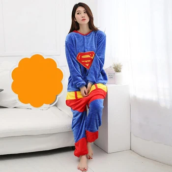 

Adult Anime Batman Superman Kigurumi Onesies Costume For Women Men Funny Warm Soft Animal Cute Onepieces Pajamas Home Wear Girl