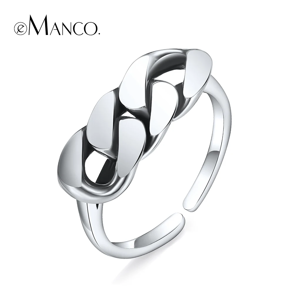 e Manco 925 Sterling Silver Chain Rings Wedding&amp;Engagement