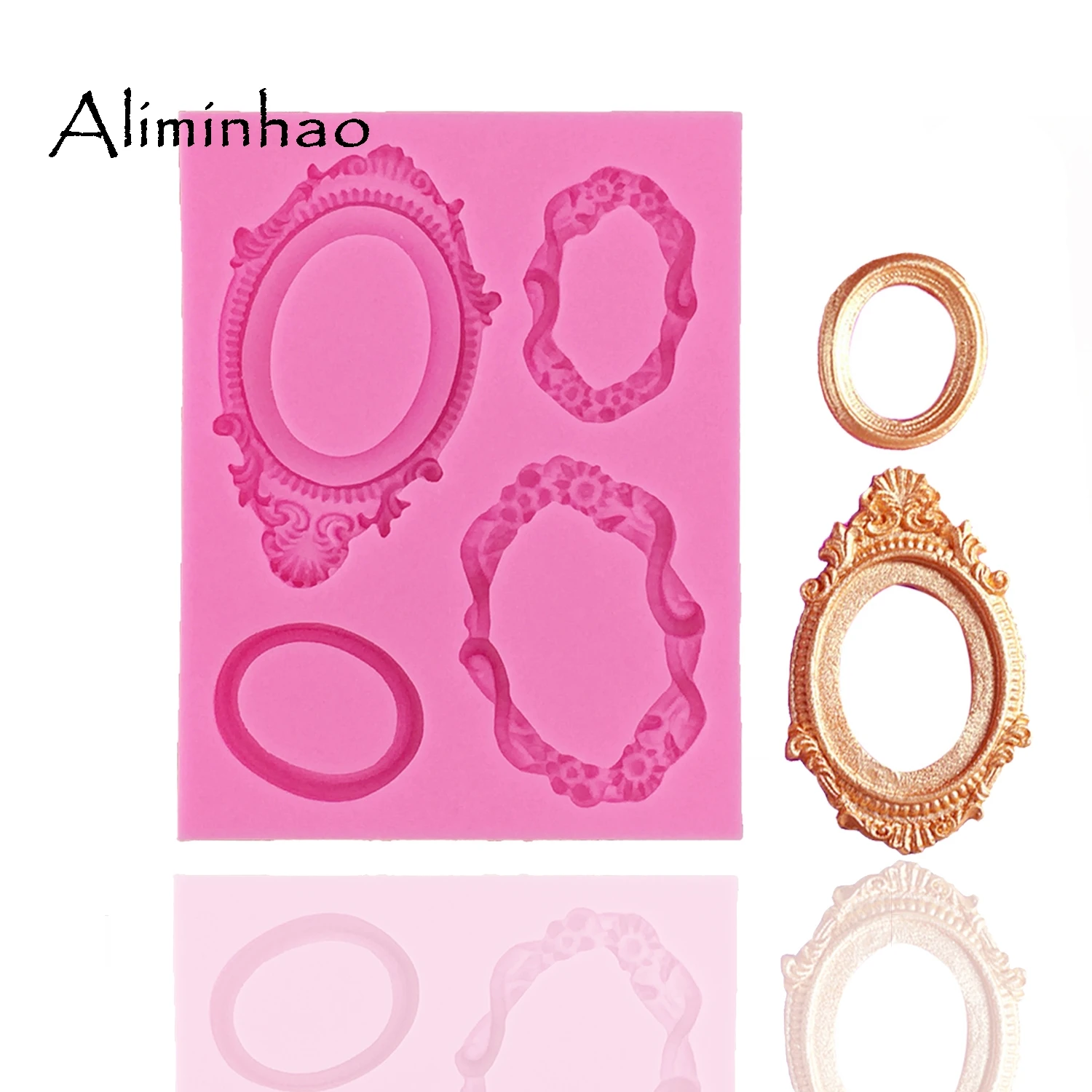 

B0055 Photo frame shape Cake border decoration Sugarcraft Silicone mould fondant cake decorating tools chocolate molds