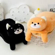 Косплей Shiba «Лисья Секретная служба»(Inu собака Лежащая плюшевая подушка, трансформируемый в фланелевая Одеяло 2-в-1 Детские путешествия спальный подушка в виде животного, черного/коричневого цвета