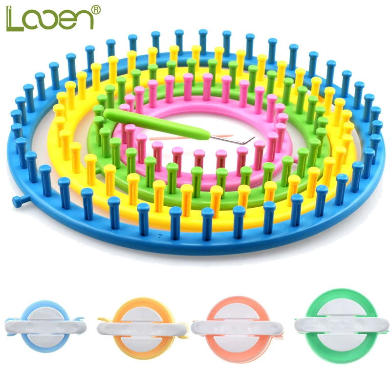 

Looen 8pcs Round Knitting Looms Set Craft Kit Tool with Hook Needle & Pompom Maker For Sock Scarf Hat Maker Children Craft Tools