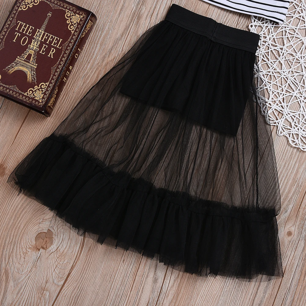 Kids Baby Girls Clothes Sleeveless Tops Tulle Geometry Shorts