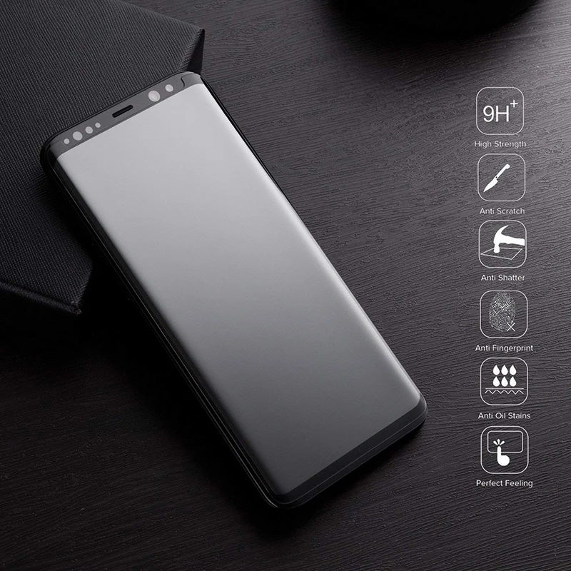 Чехол для samsung Galaxy S8 S9 Plus Note 8 9 с 3D изогнутым матовым покрытием, защита экрана от отпечатков пальцев