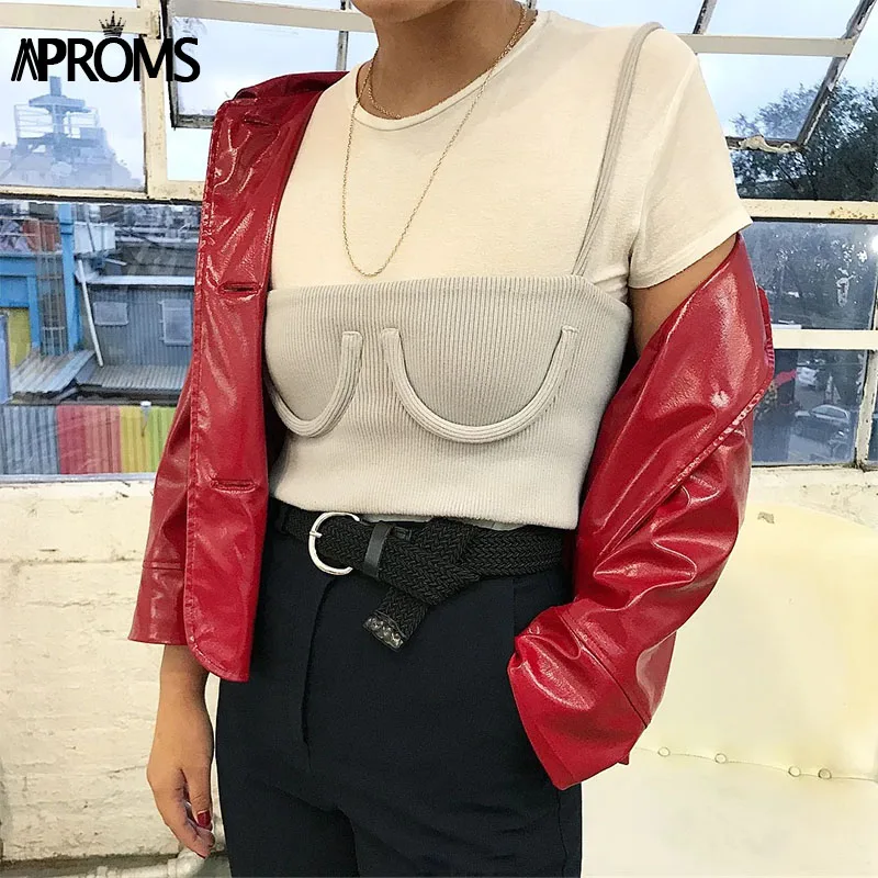 Aproms الحلوى اللون محبوك مضلع اقتصاص خزان أعلى الشارع الشهير الأساسية كاميس أزياء المرأة المحاصيل أعلى قصيرة حمالة صدر مرنة تي شيرت تيز Aproms الحلوى اللون محبوك مضلع اقتصاص خزان أعلى الشارع الشهير الأساسية كاميس أزياء المرأة المحاصيل أعلى قصيرة حمالة صدر مرنة تي شيرت تيز