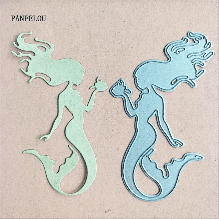 

PANFELOU Christmas The mermaid princess Scrapbooking DIY album cards paper die metal craft stencils punch cuts dies cutting