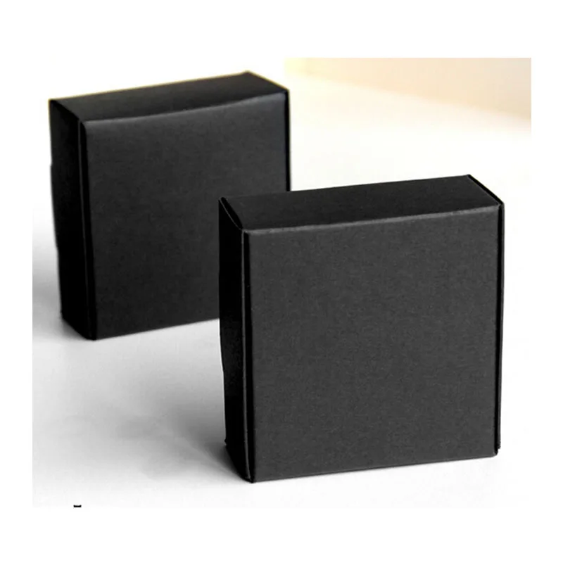 12 размеров Элегантная черная бумажная упаковочная коробка, подарочная упаковочная бумажная картонная коробка, Черная бумажная Коробка для мыла подарочная упаковка