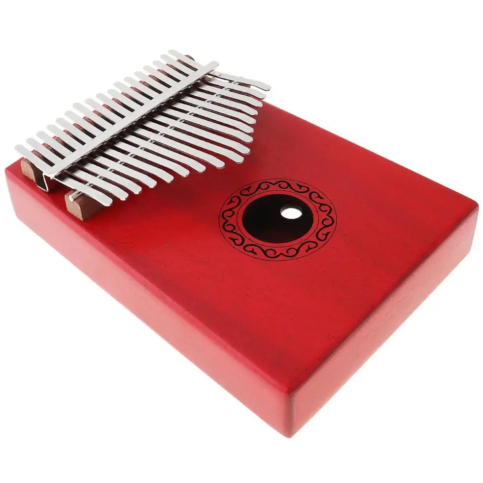  17 Key Red Kalimba Single Board Mahogany Finger Thumb Piano Mbira Mini Keyboard Musical Instrument 