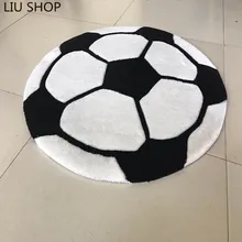 LIU акрил мультфильм футбольный ковер мальчик детская гостиная спальня ковер подушка Толстый круглый компьютерный ковер дети играть tapete