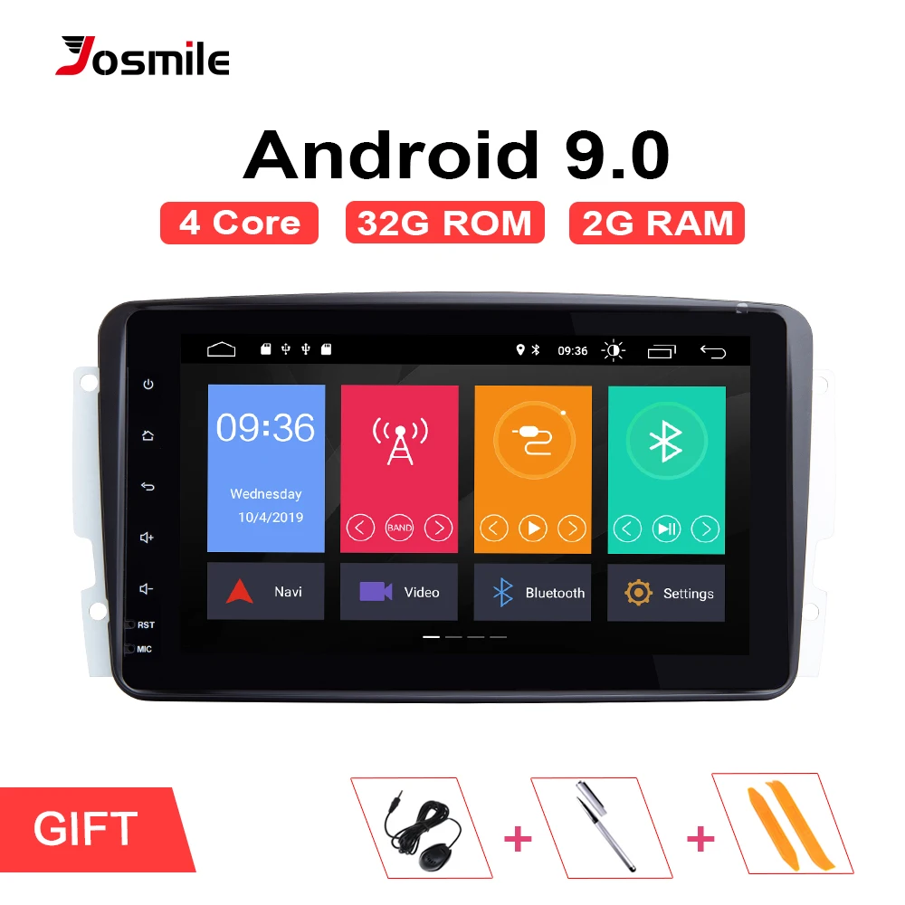 Josmile Автомобильный мультимедийный плеер Android 9,0 2 Din gps Авторадио для Mercedes/Benz/CLK/W203/W209/W210/W168 Vaneo/Viano/Vito W639
