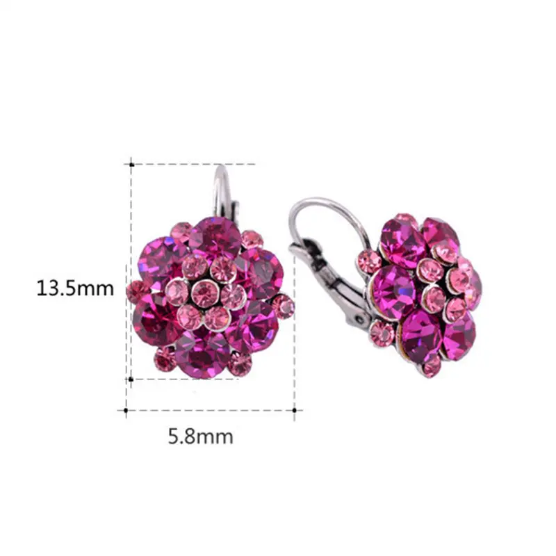 Clip On Earrings For Women Fashion Accessories Gold Silver Plated Multicolor Crystal Rhinestone Statement Clip Earrings Jewelry (2)