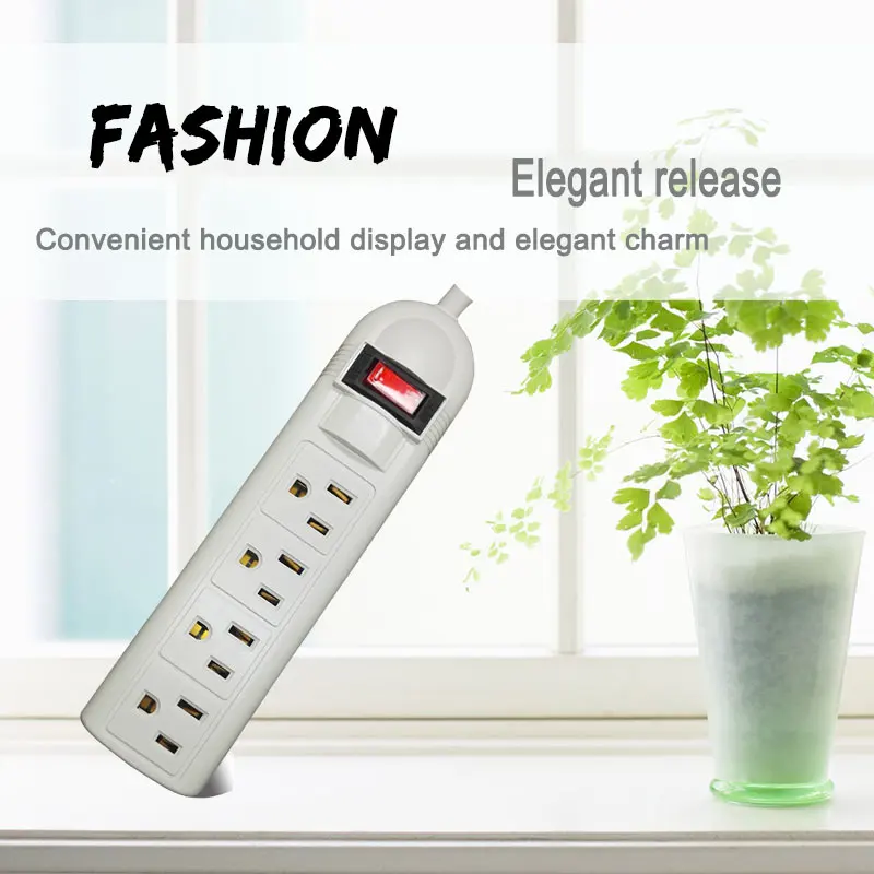 UL Certification US Plug 3 4 6 AC Hole Extension Cord 1.8M Power Strip Overload Protection 1875W 15A AC Outlets Extension Socket