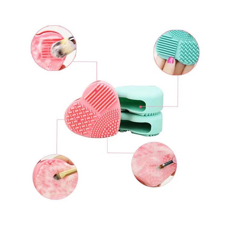 

Silicone Heart Silicone Fashion Egg Cleaning Glove Makeup Washing Brush Scrubber Tool Cleaners