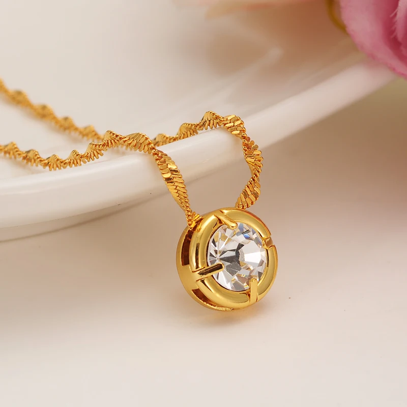 rhinestone Crystal pendant gold 