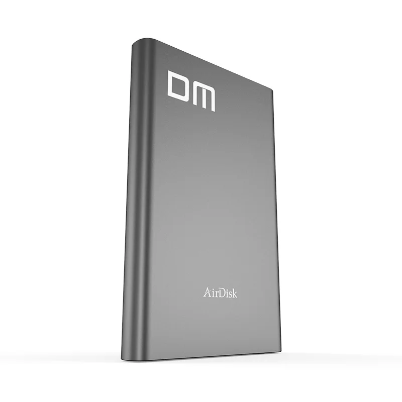 DM T2 inalámbrico WiFi disco duro portátil carcasa USB3.0 a SATA de 2,5 pulgadas HDD SSD gris oscuro Color de diseño de moda - 5