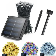 Уличный 7 м/12 м/22 м светодиодный светильник для сада, водонепроницаемый светодиодный светильник на солнечной батарее, декор для праздника, патио, ландшафта, свадьбы, вечеринки, рождественской лужайки