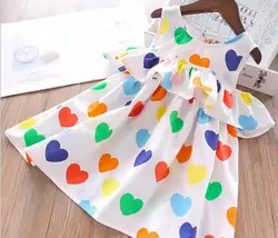 Платье для девочек с цветочным принтом, детская одежда, модное платье с открытыми плечами для малышей, Летнее Детское платье с оборками, 2019