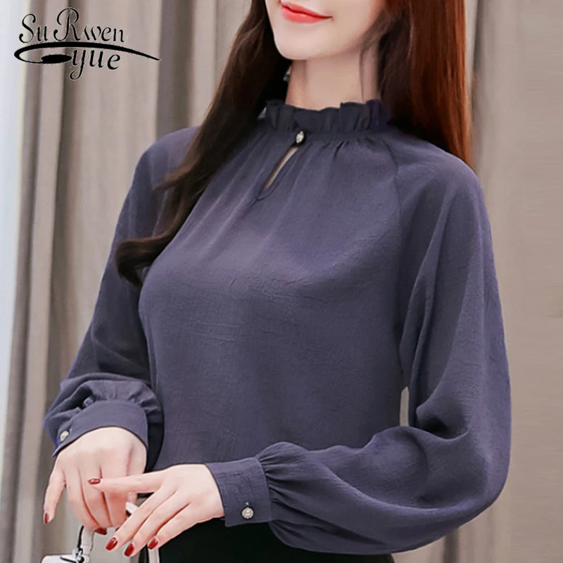 womens tops and blouses spring 2019 solid women blouse shirt tops long sleeve women shirts fashion women blouses blusas 1854 50