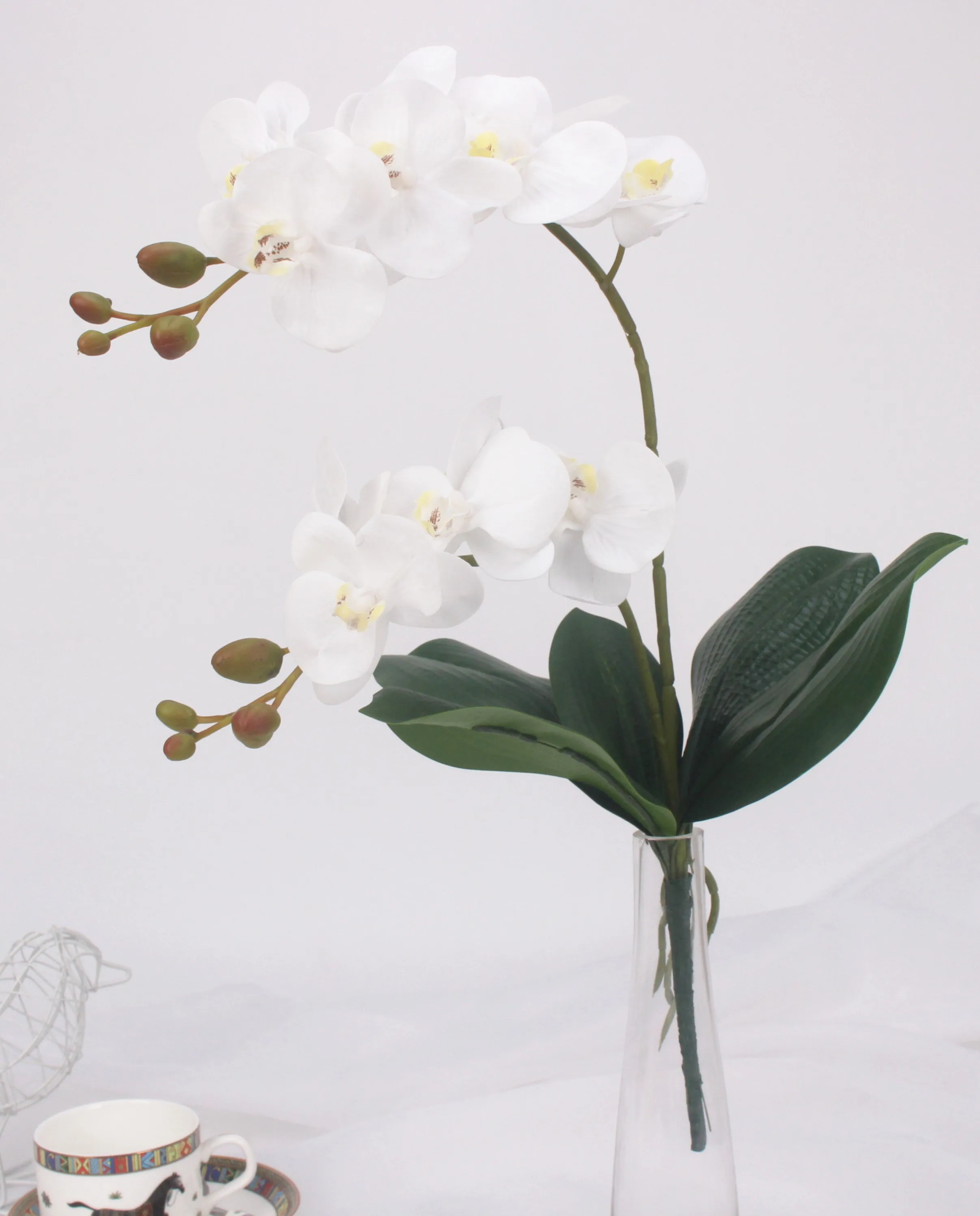 FAKE ARTIFICIAL BUTTERFLY ORCHID 2-BRANCH REAL TOUCH PU SILK FLOWERS HOME DECOR 