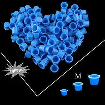 

1000pcs Medium Size 13mm Blue Plastic Ink Cups/Caps Supply For Tattoo Accessory Supply Wholesale