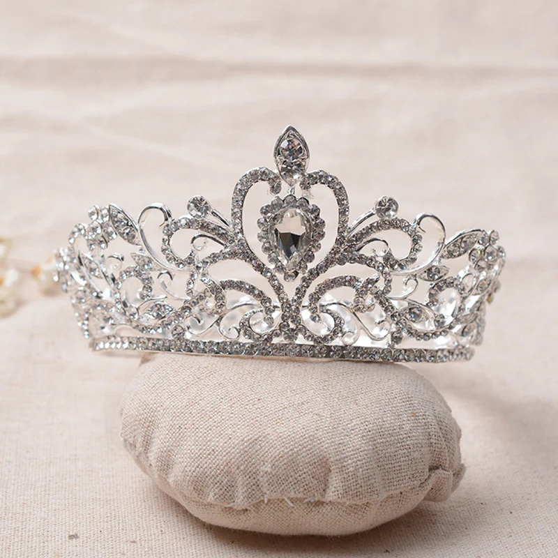 Best Baroque Full Round Crown Tiara Classic King Queen Princess Crown Diadem Circular Wedding Bridal Hair Jewelry Hairwear sieraden
