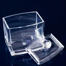 Hot Sales Acrylic Cotton Swab Organizer Box Portable Container Storage Case Make up Cotton & Pad Box For Home Hotel Office
