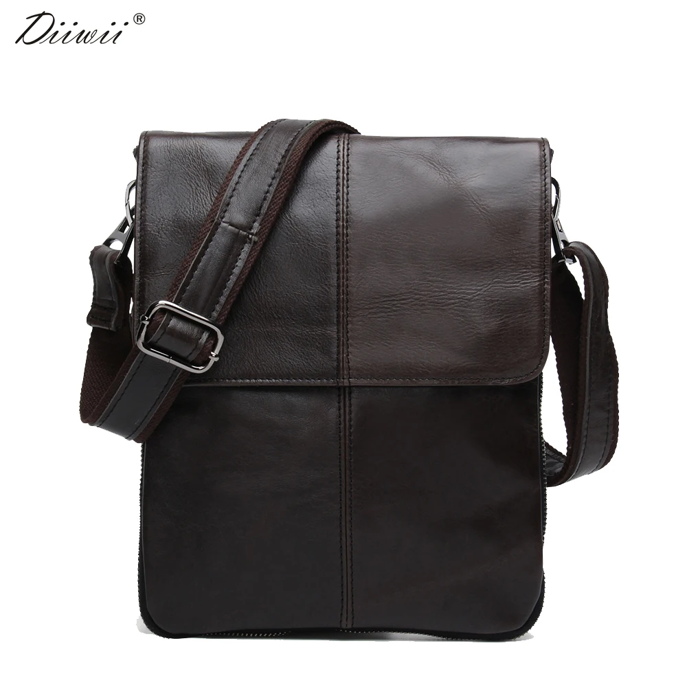 

Diiwii New men briefcase vintage shoulder cowhide leather bags crossbody bags Real Genuine Leather men messenger bag casual 2017