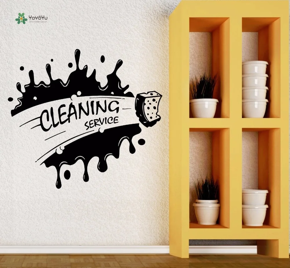 

YOYOYU Vinyl Wall Decal "Cleaning Service" Sponge Stains Housewife Interior Modern Home Decoration Stickers FD366