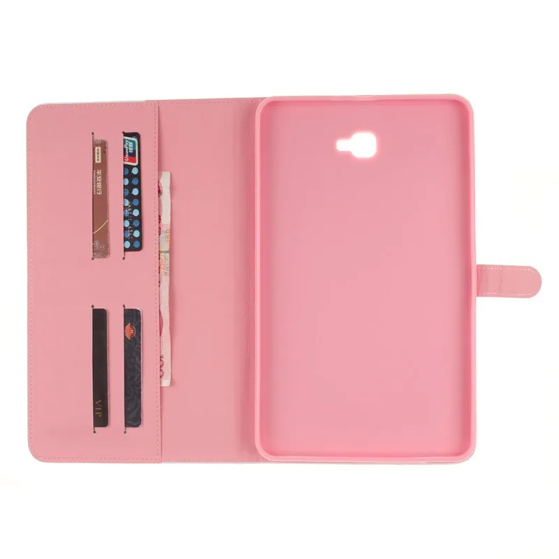 Luxury 2 Leavies PU Leather Case for Samsung Galaxy Tab A 10.1 2016 Case  T585 T580 T580N Case Stand Flip Wallet Tablet Cover (65)