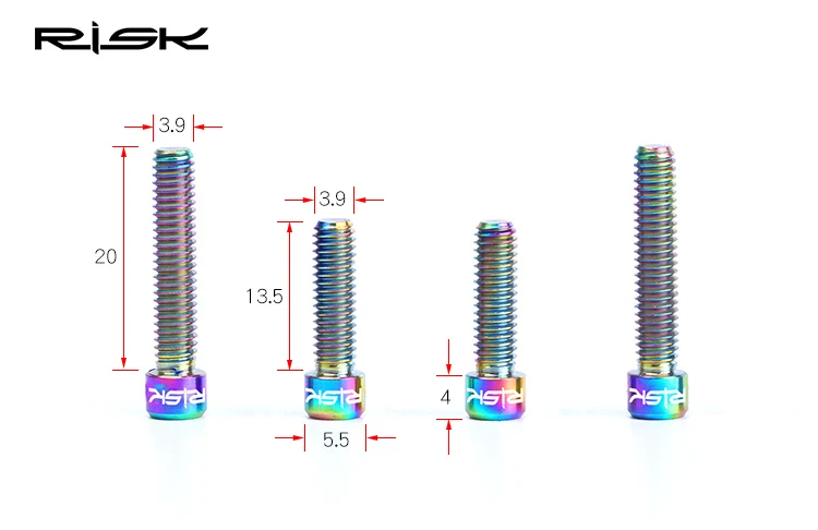 RISK M4* 13,5/M4x20 мм велосипед из титанового сплава передние/задние болты для переключателя скоростей велосипеда для MTB велосипеда SHIMANO XT SRAM регулировочный винт