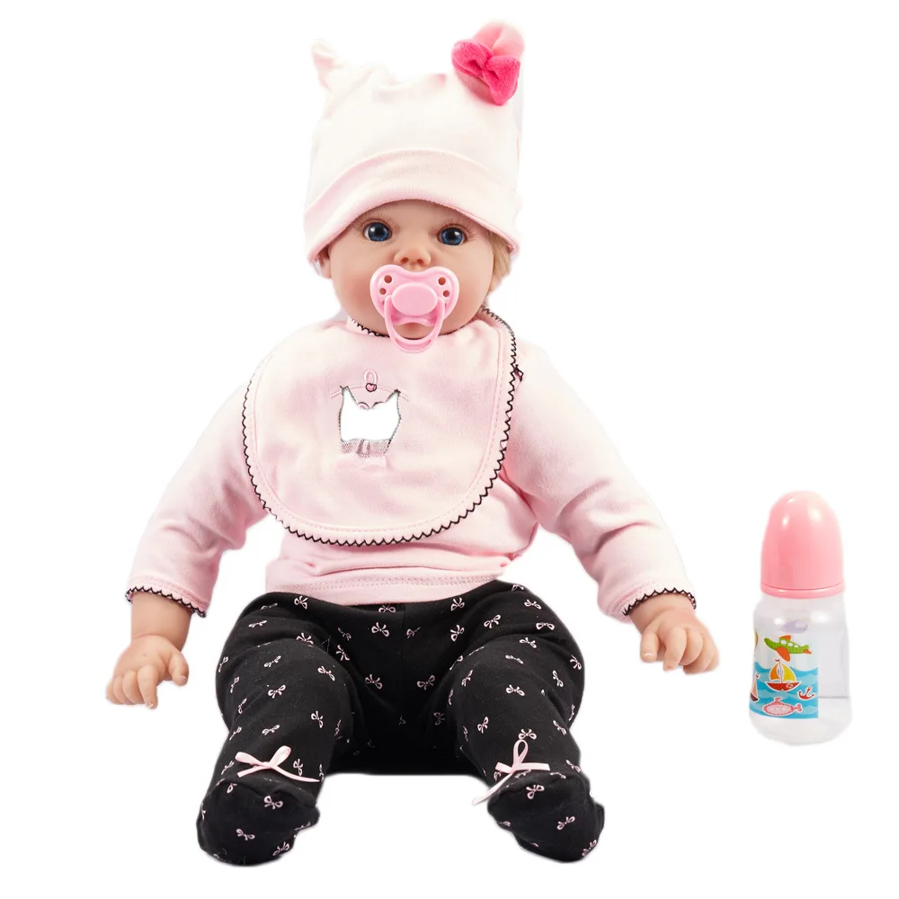 

22" New Design Funny Baby Reborn Doll Baby Angel Doll Blond Hair Wholesale Reborn Baby Kit Kids Birthday Play Toys Gift