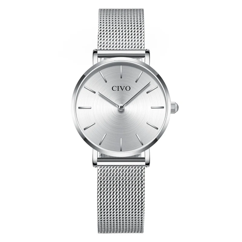 CIVO 2019 модные повседневные ультра тонкие часы для женщин сетчатые