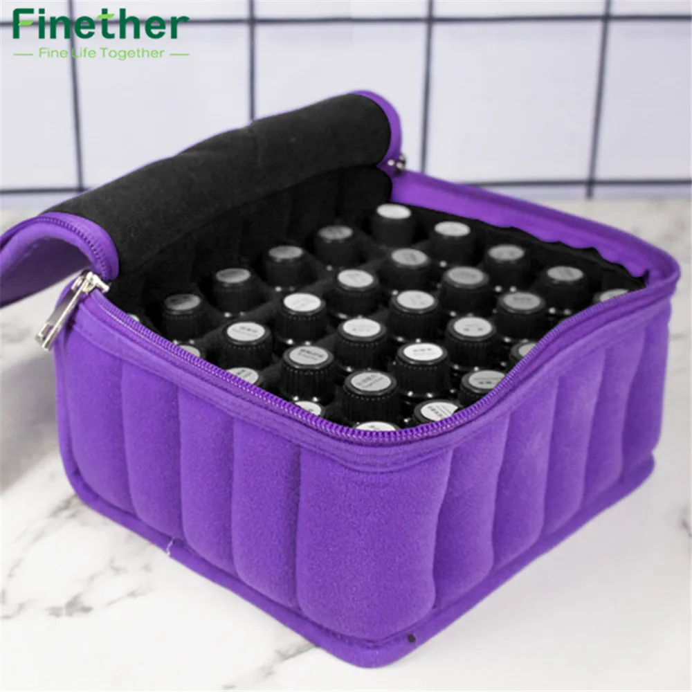 Finether 30-Bottle Essential Oil Carrying Holder Case Perfume Oil Portable Travel Storage Box Nail Polish Organizer Storage Bag 3