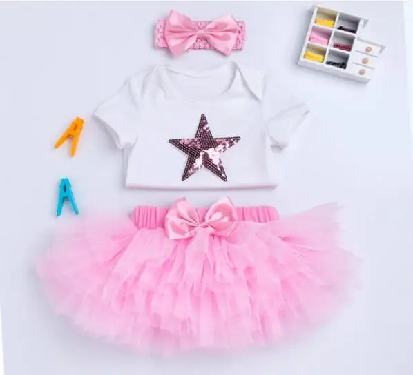 3 шт. Детские хлопковые топы с коротким рукавом и принтом звезд|dolls accessories|accessories for