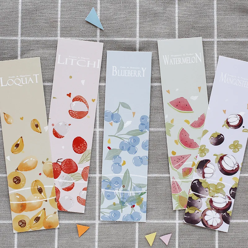 

30 Pcs/Set Novelty Roll Over Mr Fruit Paper Bookmark Book Holder Message Card Promotional Gift Stationery
