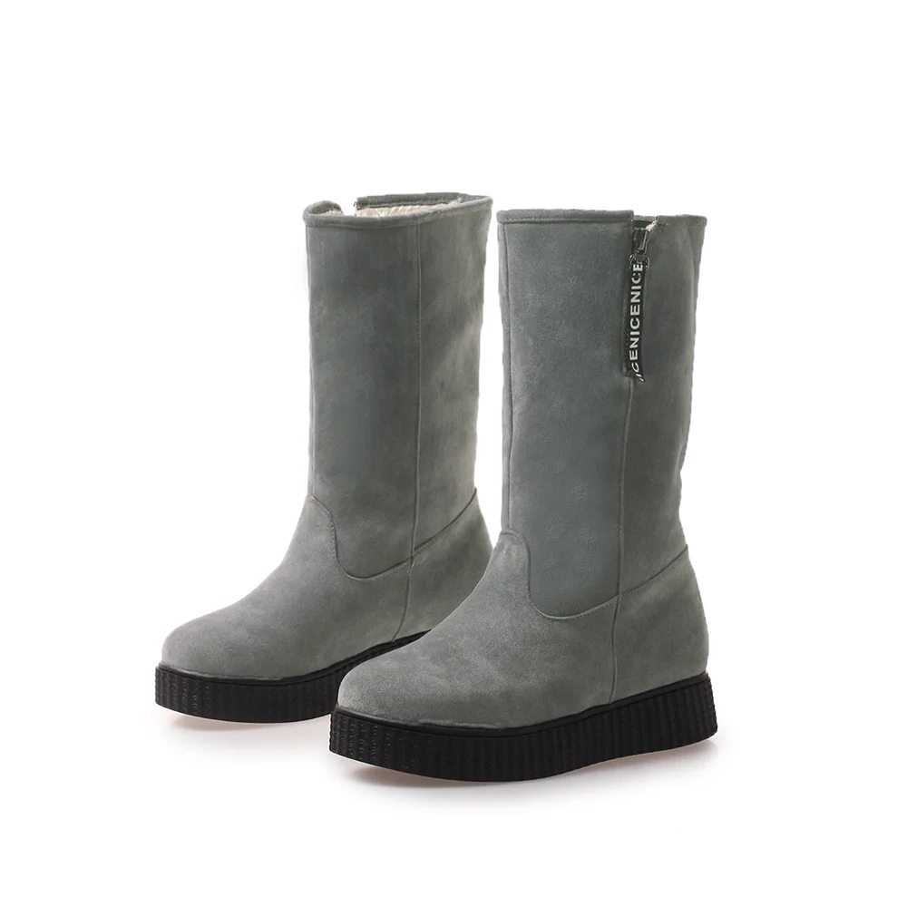

Snow boots shoes woman High Quality women winter boots warm plush Insole Mid Calf boots women shoes BM-BB-B18-77