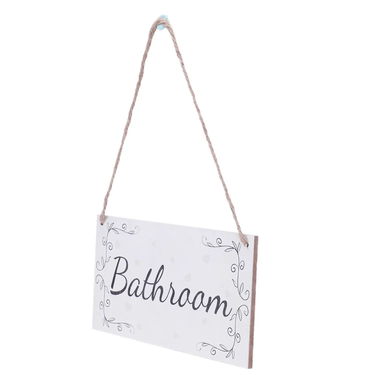 Placa de signo de puerta de decoración para el hogar de madera estilo elegante francés hecho a mano para Baño