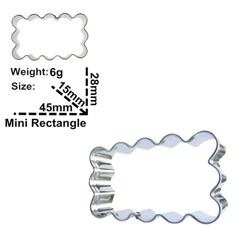 Форма волны мини Прямоугольник торт печенье выпечка печенья формы, 4,5 см кирпич Украшение Тортов мастикой резаки инструменты, прямые продажи