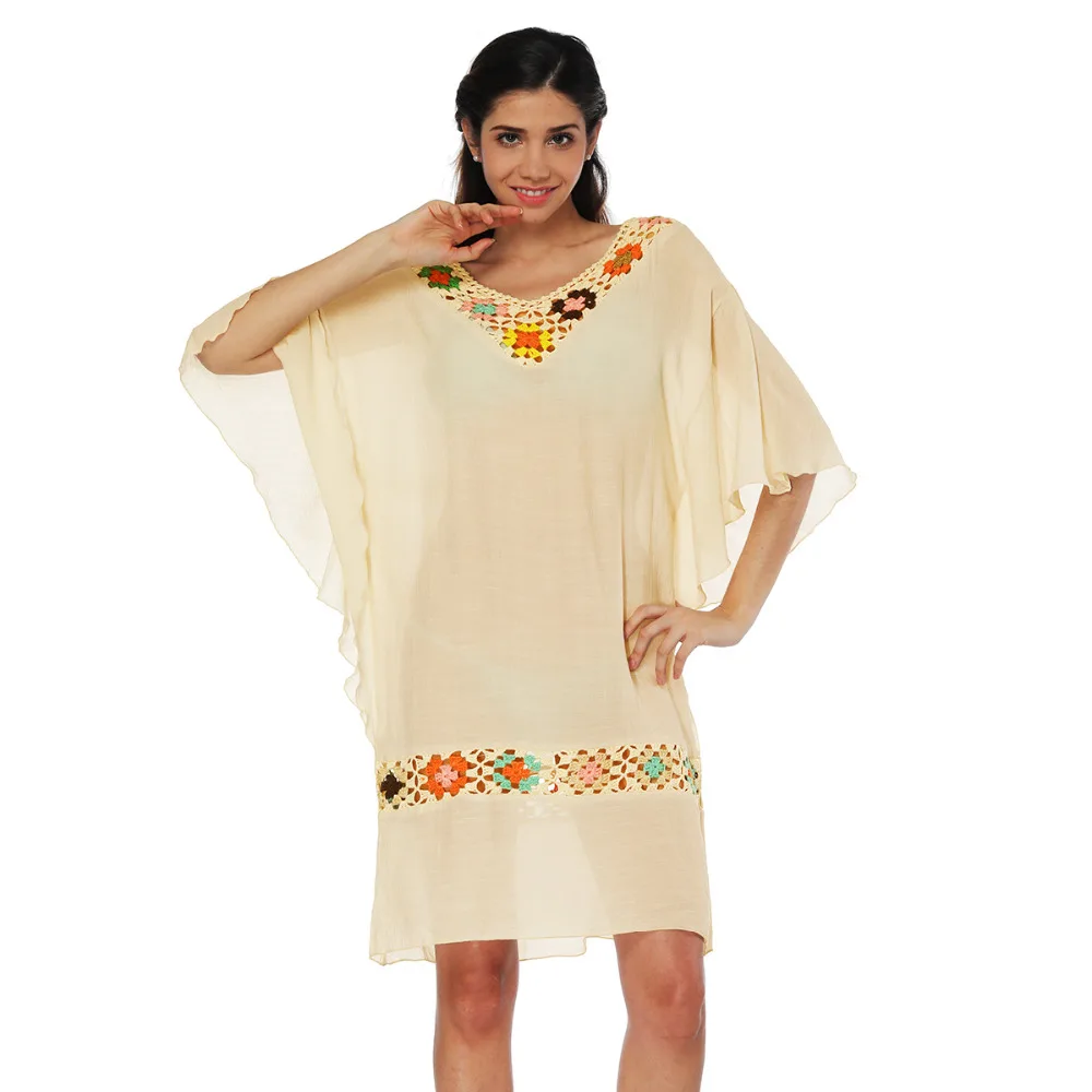

2018 Newest Plus Size Swimwear Ladies The latest exclusive top-level design lady Bohemia Brazil beach one shawl nets heyexiu