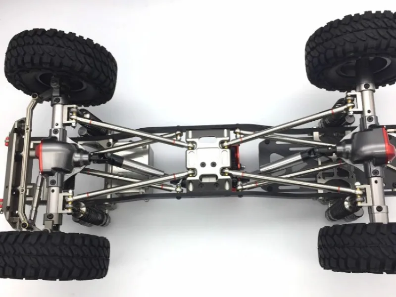 CNC алюминиевый Металл с карбоновой рамой для RC автомобиля 1/10 осевой SCX10 шасси 313 мм Колесная база автомобиля 4WD гусеничный Автомобили Запчасти