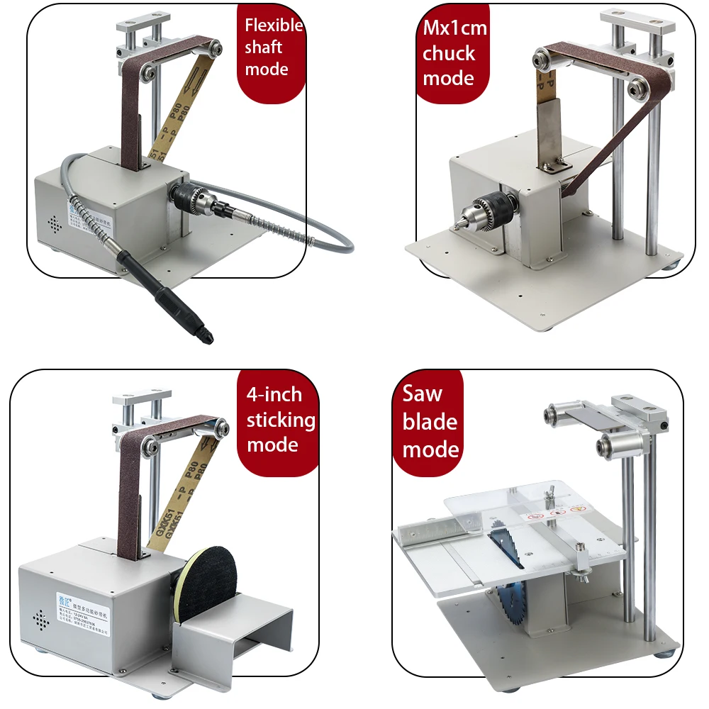 KKMOON 4-в-1 многофункциональный ручной шлифовальный ленточный мини-станок деревообрабатывающие электрические пилы, модель "Сделай своими руками", автомат для резки комплект