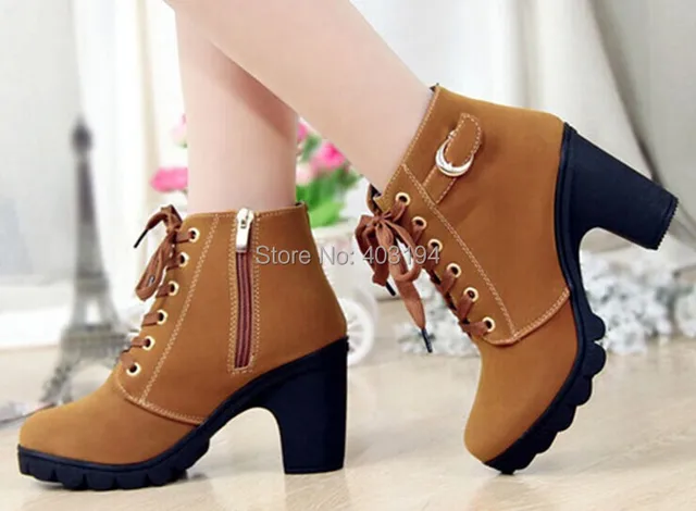 Con Botas Botines Plataforma Cordones Mujeres 2015 Otoño Del Zapatos qAp4XS