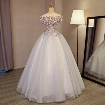 

2019 Wedding Floral Slash Neck Backless Short Dress Sexy Women Beading Ball Gown Fashion Beach Style Party Dresses Wholesale