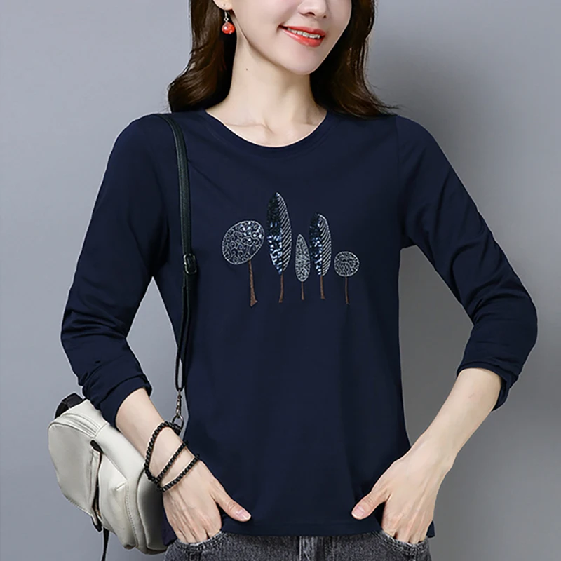 Shintimes, женская футболка с длинным рукавом, женская футболка, хлопок, Корейская одежда, футболка, Femme, футболка, женская одежда, осень