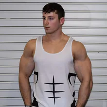 Бодибилдинг мужские майки хлопчатобумажные облегающие Спортивная майка для бега Мужская Спортивная майка для тренировки