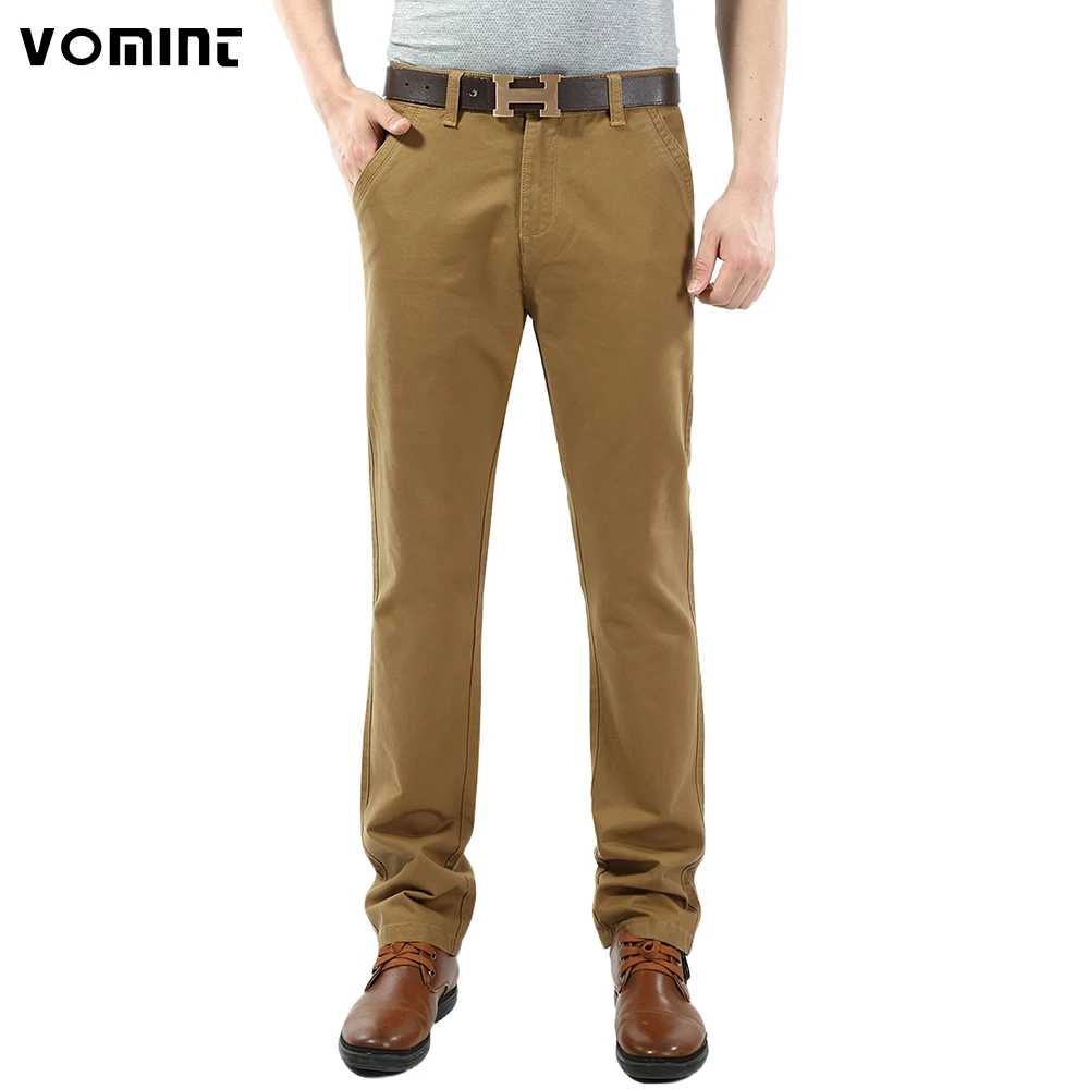2017 New Mens Business Pants Cotton Twill Fabric Pockets