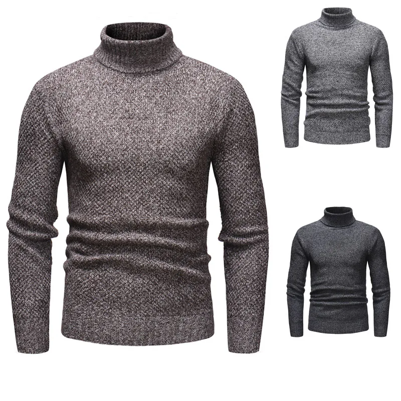 

Sweater Pullover Men 2018 Male Brand Casual Solid-Color Knitt Simple Sweaters Men Comfortable Hedging Turtleneck Men'S Sweater